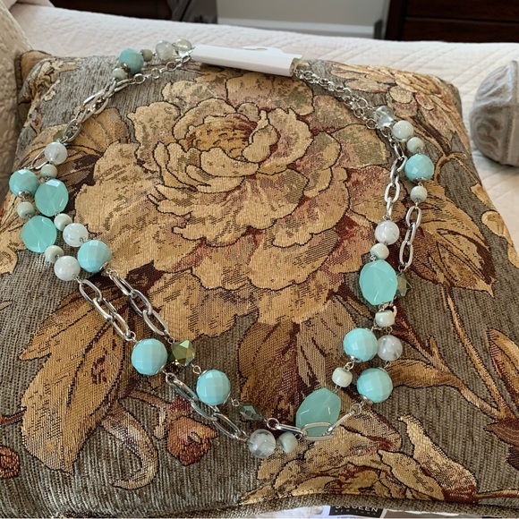 Lovely Mint Green Two Strand Bead Necklace - Picture 4 of 4